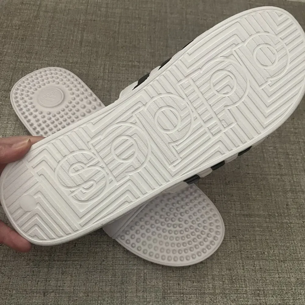 ADIDAS Unisex-Adult Adissage Slides Sandal Size 17 White NEW Beach‎ Pool Shower